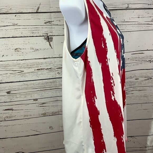 American Flag Print Patriotic Tank Top Plus Size - Picture 11 of 15